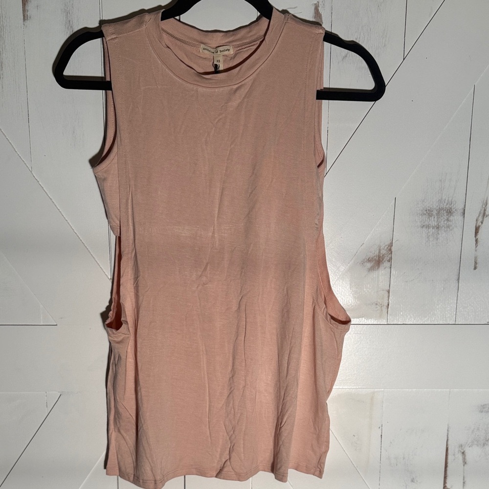 Articles Of Society Blush Sleeveless Tank with Built In Sports Bra